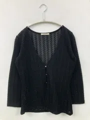 PEYTON PLACE カーディガン/ボレロ 9 ブラック 無地 レース ミドル丈 長袖