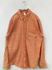 ELEMENT エレメント シャツ/ブラウス L オレンジ コットン その他総柄 ミドル丈 長袖 ボタンダウン