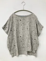 afternoontea wardrobe Tシャツ/カットソー MR グレー その他総柄 ミドル丈 半袖 ボートネック