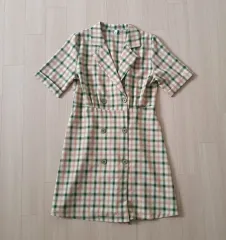 チェックダブルボタン ミニワンピースS