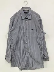 BURBERRY BLACK LABEL バーバリーブラックレーベル シャツ/ブラウス 41 ブルー 長袖 レギュラーカラー チェック柄 ワンポイント ブランドロゴ