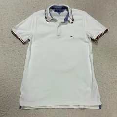 Tommy Hilfiger(トミーヒルフィガー) 白 半袖 ポロTシャツ L