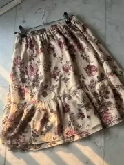 ヴィンテージ レストローズ フラワー スカート ミディ丈 ロファン フェアリー ラブリー