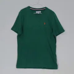 U.S. POLO ASSN. メンズ100 半袖ラウンドTシャツ 2021春夏 グリーン 00312
