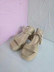 132 （ 230mm ） ブラウン スエード マクロ 厚底 靴 サンダル