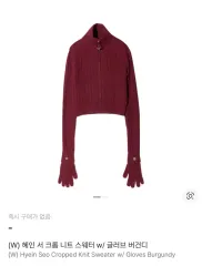 (2) ヘインソ (HYEIN SEO) ニットジップアップ カーディガン バーガンディ レッド