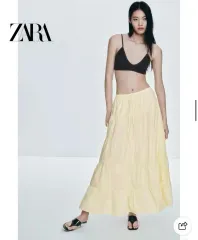 ZARA(ザラ) ロング パネル ティアード スカート ( s )