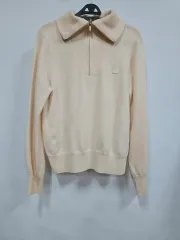 アクアスキュータム アイボリー ハーフネック ニット ウール 100