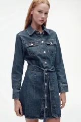 ZARA(ザラ) インディゴブルーデニム ワンピース