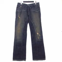 アンティックデニム ANTIK DENIM ダメージ ブーツカット 刺繍デニム ジーンズ パンツ 31 インディゴのサムネイル