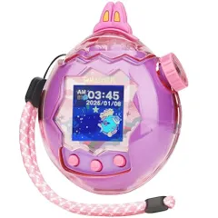 たまごっち パラダイス カバー 保護ケース 透明 PCハードケース 2点セット 本体カバー＋デコキャップ 360度防衝撃 すり傷防止 全周囲保護 耐久性 防水 クリア 実機検証済 カラフル ストラップ付き Tamagotchi Paradis 061daf6d