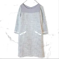 【PROPORTION　BODY　DRESSING】　ツイードサック　ひざ丈ワンピース　異素材　S 定価¥14960　お呼ばれ　セレモニー　MA-242