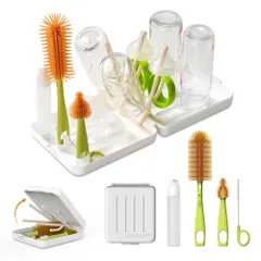 哺乳瓶洗い 旅行 哺乳瓶ブラシ 持ち運び 付き哺乳瓶乾燥ラック 赤ちゃん旅行の必需品 ホワイトpms be3b6425