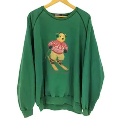 ポロバイラルフローレン Polo by RALPH LAUREN 90s スキーポロベアプリント アクリル混 ラグラン クルーネックスウェット メンズ import：XL 