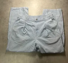 【GU】デニムシェフパンツ ライトブルー XL 321-340671 綿100％ ワイド テーパード ゆるだぼ オーバーサイズ ジーユー メンズ レディース 爽やか 春夏 2タック ウエストゴム 楽ちん 美品 汚れなし 丈詰めなし 実寸計測済 送料無料