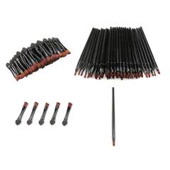 【新品】 化粧ブラシ 使い捨て 100本 (アイメイク用 ／ リップ用) ロング ブラシ チップ アイシャドウ アイブロウ 化粧直し 携帯用