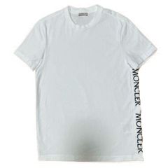 美品〕モンクレール サイドロゴ ホワイト S Tシャツ ジャパンタグ 