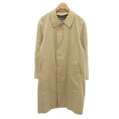 アクアスキュータム AQUASCUTUM ステンカラーコート ベージュ チェック柄裏地 ロング丈 ボタン留 /HW ■ECD001