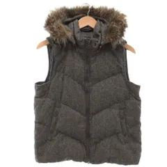 ギャップ GAP 美品 ダウンベスト ウール M グレー ファー付きフード /KB ■ECA001