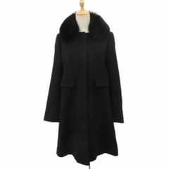【タグ付き】ジャスグリッティ　ファー付きコート　フォックス　アンゴラ　毛　ロング ☆JUSGLITTY フォックスファー Aライン ロングアンゴラウールコート 2