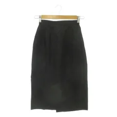 ユキトリイ YUKI TORII スカート 9 黒 ブラック 無地 ミディ丈 スリット /MN19 ■ECC002