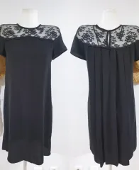 ZARA(ザラ) シースルー レース ミニワンピース 55 黒 メッシュ シフォン S