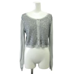 エポカ EPOCA カーディガン 38 グレー スパンコール ラウンドネック 長袖 /NP ■ECE003