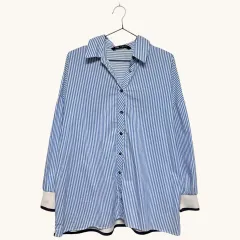 1558 ザラ ストライプ ルーズフィット シャツ