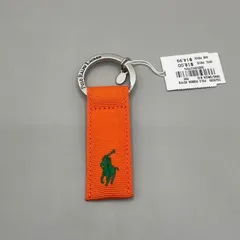 新品未使用　POLO RALPH LAUREN　ラルフローレン　キーリング　キーホルダー　ロゴ　刺繍　オレンジ