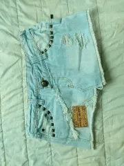 CECIL McBEE デニムミニスカート 骨盤 スタッズ装飾ミニショートパンツ 55