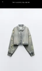 ザラ TRF ダメージ デニム クロップド アウター m