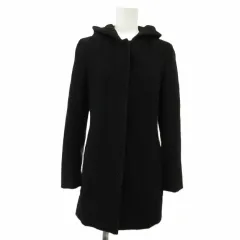 クミキョク 組曲 KUMIKYOKU ウールコート アウター ミドル フード 総裏地 S 黒 ブラック /XZ ■ECB001