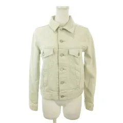 マウジー MOUSSY デニムジャケット Gジャン ジージャン 1 白 アイボリー オフホワイト 無地 長袖 襟付き /MN35 ■ECC002