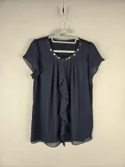 zishen 100 レディース スパン糸 キュービック 半袖 シフォン ブラウス