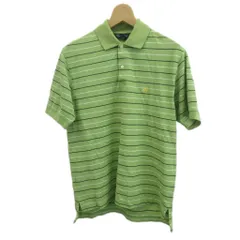 ブルックスブラザーズ BROOKS BROTHERS ポロシャツ 半袖 ボーダー ロゴ 刺繍 S 緑 グリーン /XZ ■ECC002