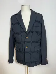 COMME des GARCONS HOMME PLUS パッチワーク ディテール 圧縮ウール ポリ ジャケット M