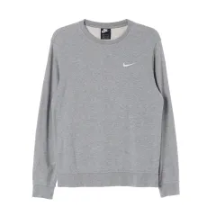 L Nike(ナイキ） 刺繡 スウッシュ メランジェ グレー パーカー スウェットシャツ