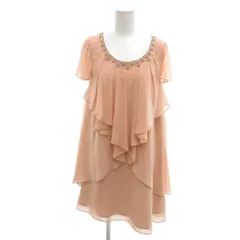 レッセパッセ LAISSE PASSE タグ付き チュニック  38 サーモンピンク 半袖 ラウンドネック ビジュー装飾 ティアードフリル /HW ■ECD001