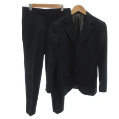 ギンザグローバルスタイル GINZA global style 美品 スーツ セットアップ フォーマル 紺 ネイビー テーラードジャケット ノッチドラペル スラックス センタープレス /HW ■ECD001