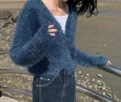 アンゴラ ニット カーディガン