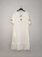 夏 ワンピース パジャマ ルームウェア アイボリー