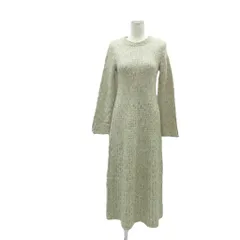 リリーブラウン Lily Brown ニットワンピース F アイボリー 長袖 ラウンドネック マキシ丈 ロング丈 /YS35 ■ECA001