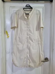 涼しい 夏 シャカシャカ素材 ジッパー ロング丈ワンピース 状態良好 バスト 57 77 まで