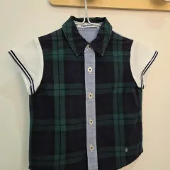 日本 ファミリア 80 チェック 半袖 シャツ