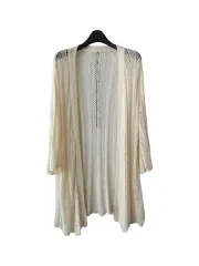 55 ー 66 ) アイボリー ニット カーディガン