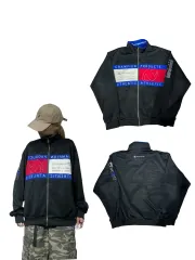 90s Champion(チャンピオン) 黒 ビッグ ロゴ トラックトップス ジャージ