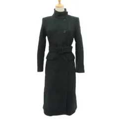 ザラ ZARA スタンドカラーコート ロング丈 ウール ベルト付き S モスグリーン /SY44 ■ECA002