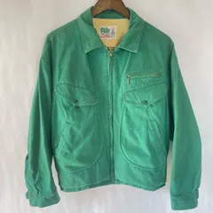 【即購入の場合はお値段交渉OK】インターフェース　INTERFACE by ICEFIRE ワークジャケット 80s 90s グリーン ジップアップ　ヴィンテージ　短丈　ショート　Ｌ相当　綿100%