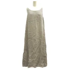 ギャルリー・ヴィー GALERIE VIE ワンピース 1 グレージュ ノースリーブ ラウンドネック 無地 /KK ■ECE003