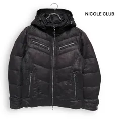M2668/ NICOLE CLUB FOR MEN ニコルクラブ マイクロスウェード ダウンジャケット ブラック